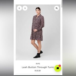 Ripe Maternity. Leah Button Tunic. Size XL